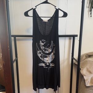 About A Girl Black Moon Graphic Tank Top